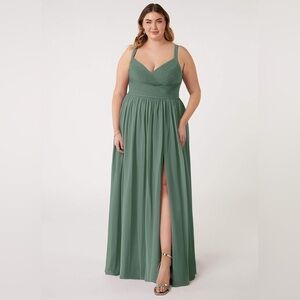 AZAZIE ZAPHEIRA Chiffon Floor-Length Dress Eucalyptus size c